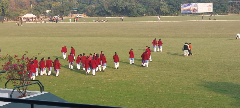 Students of MGD Girls' School witnessed the Rajmata Memorial Club Polo Match at Rambagh Palace.